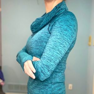 EUC Reebok Play Warm Teal Cowl Neck Pullover- S